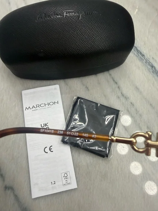 Salvatore Ferragamo Women's Sunglasses
With Gold Gancini temple  New in case - Picture 9 of 10